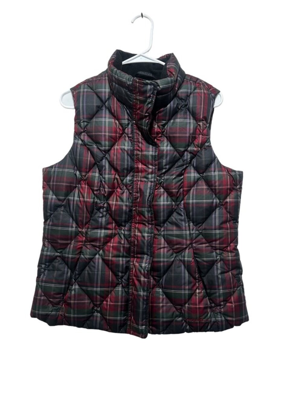 Vintage Eddie Bauer Goose Down Tartan Vest Womens Large Quilted Puffer Outdoor